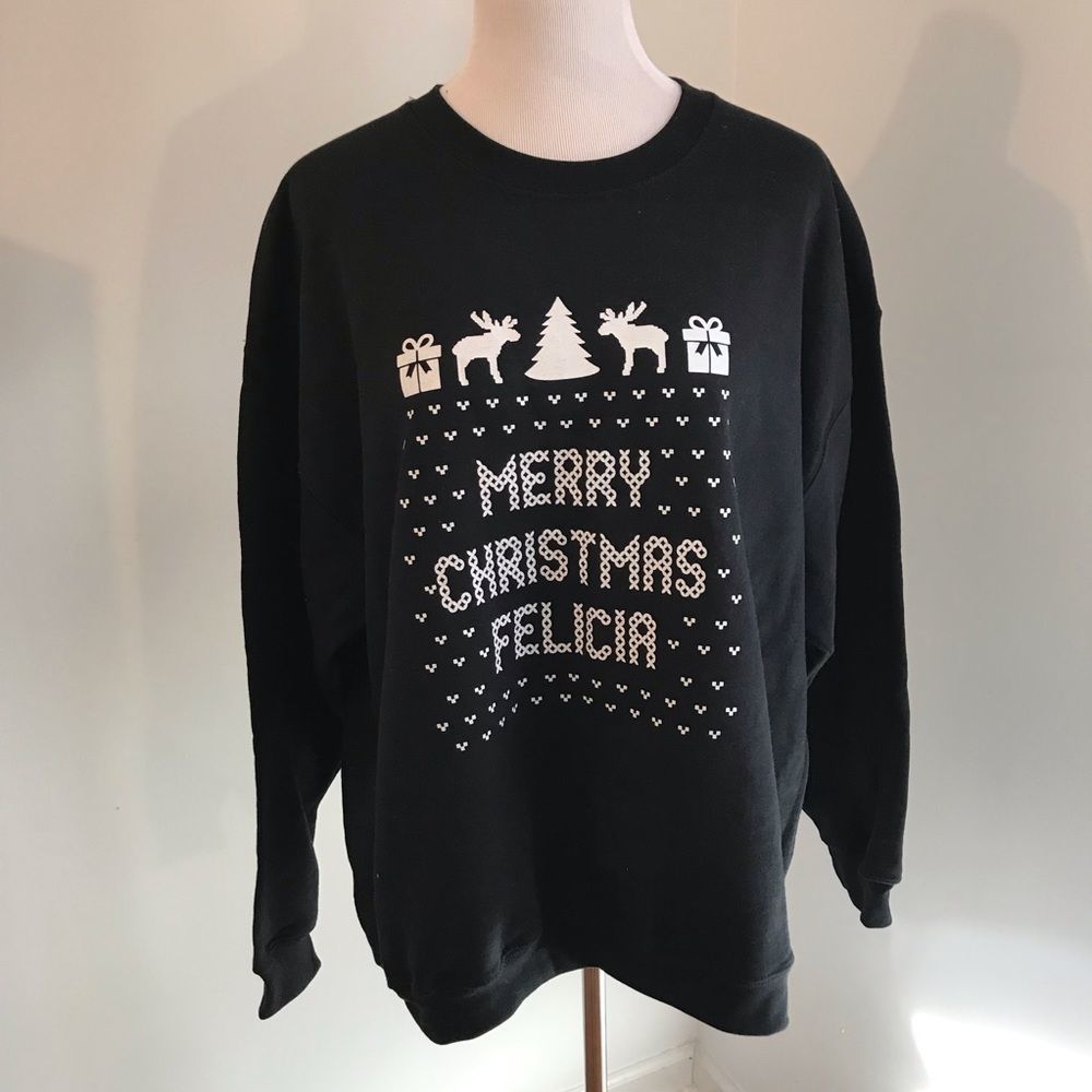 Merry Christmas Felicia Sweatshirt Sz XL Unisex